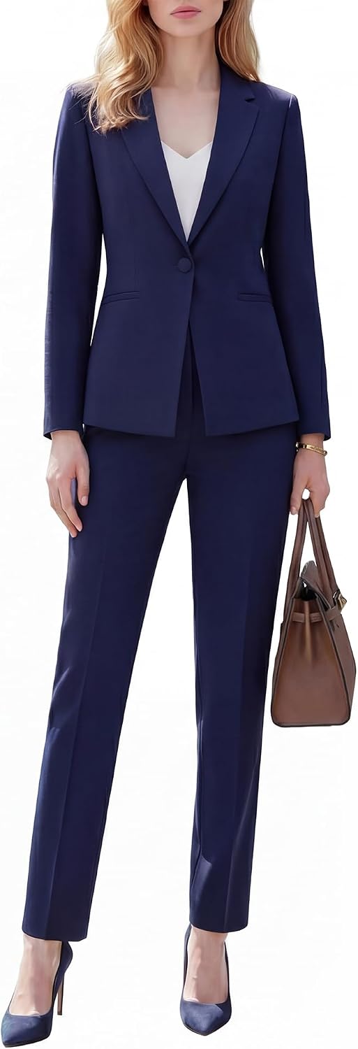 Women's 2 Piece Business Pantsuits Wrinkle Free Outfit
