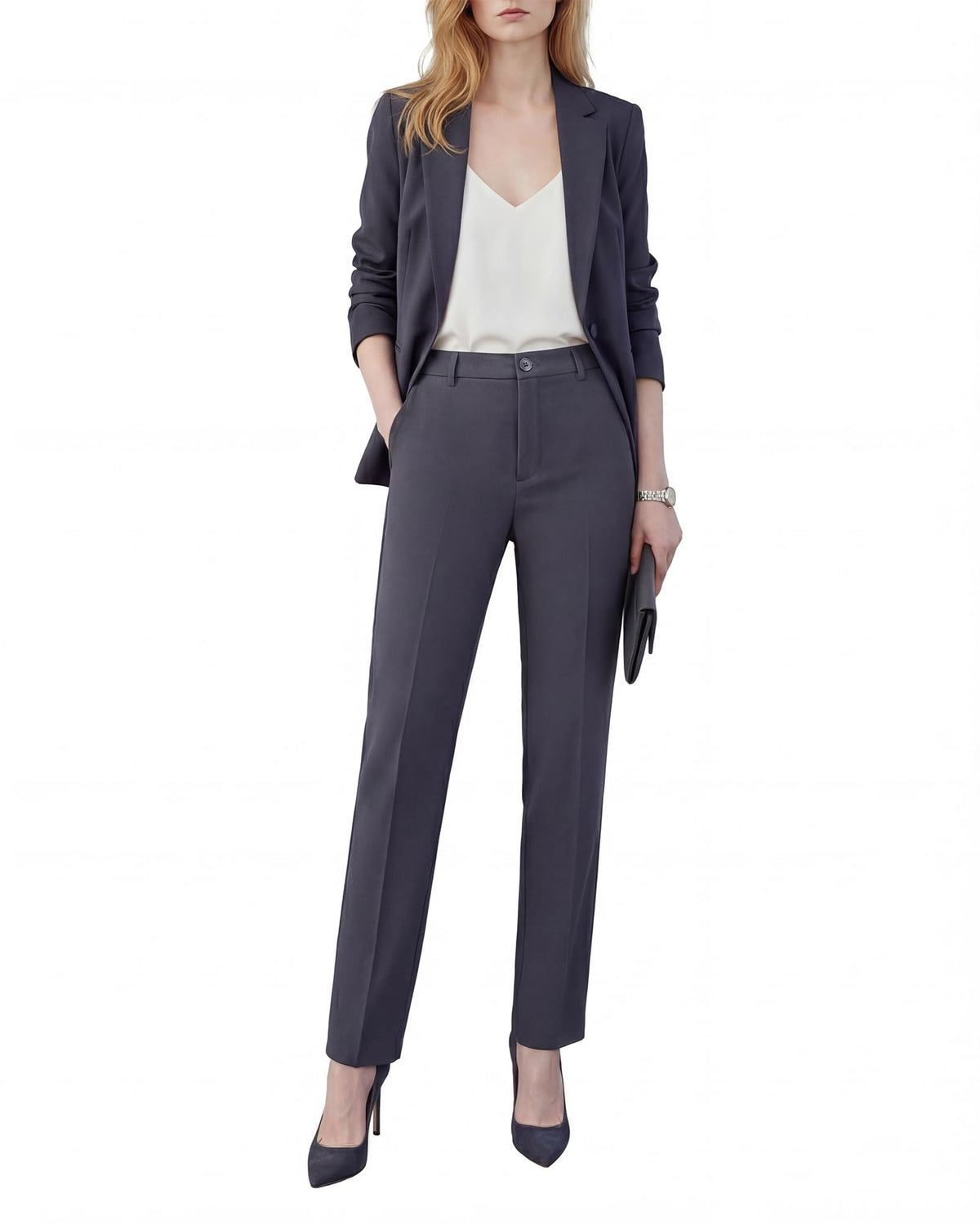 Women's 2 Piece Business Pantsuits Wrinkle Free Outfit