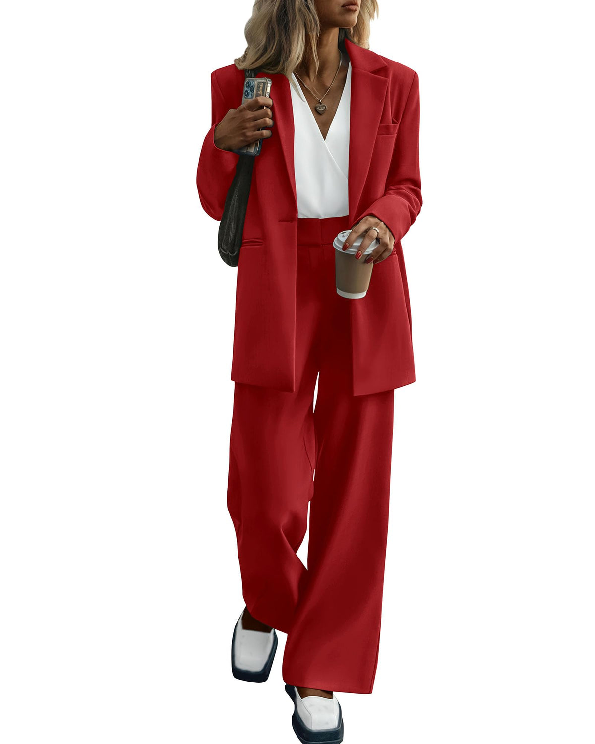 KIRUNDO Women Suits 2 Piece Set Business Dressy Pantsuit