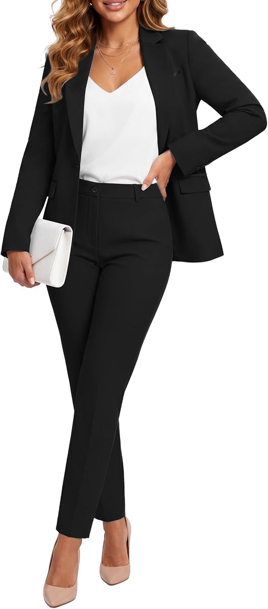 Kelyaa Womens 2 Piece Suit Sets Slim Fit Blazer Pants Work Outfits