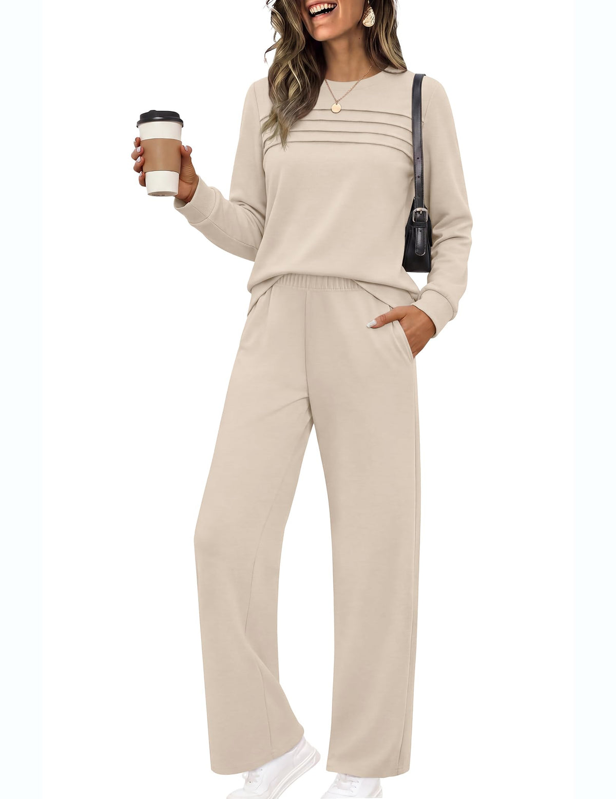 Ekouaer 2 Piece Sets for Women Lounge Set Airport Fall Travel Outfits 2026