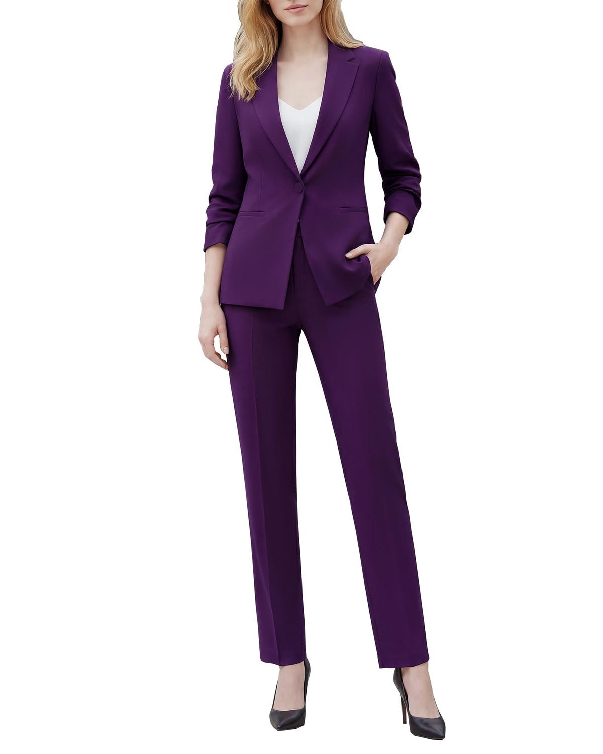Women's 2 Piece Business Pantsuits Wrinkle Free Outfit