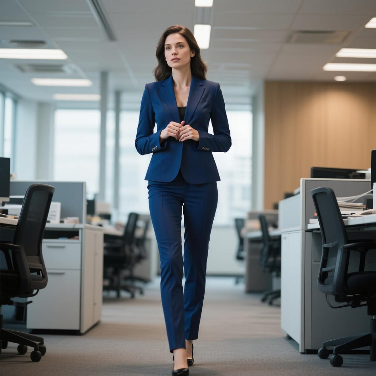 Women's 2 Piece Suit Pants One Button Blazer Set Business Casual Outfits