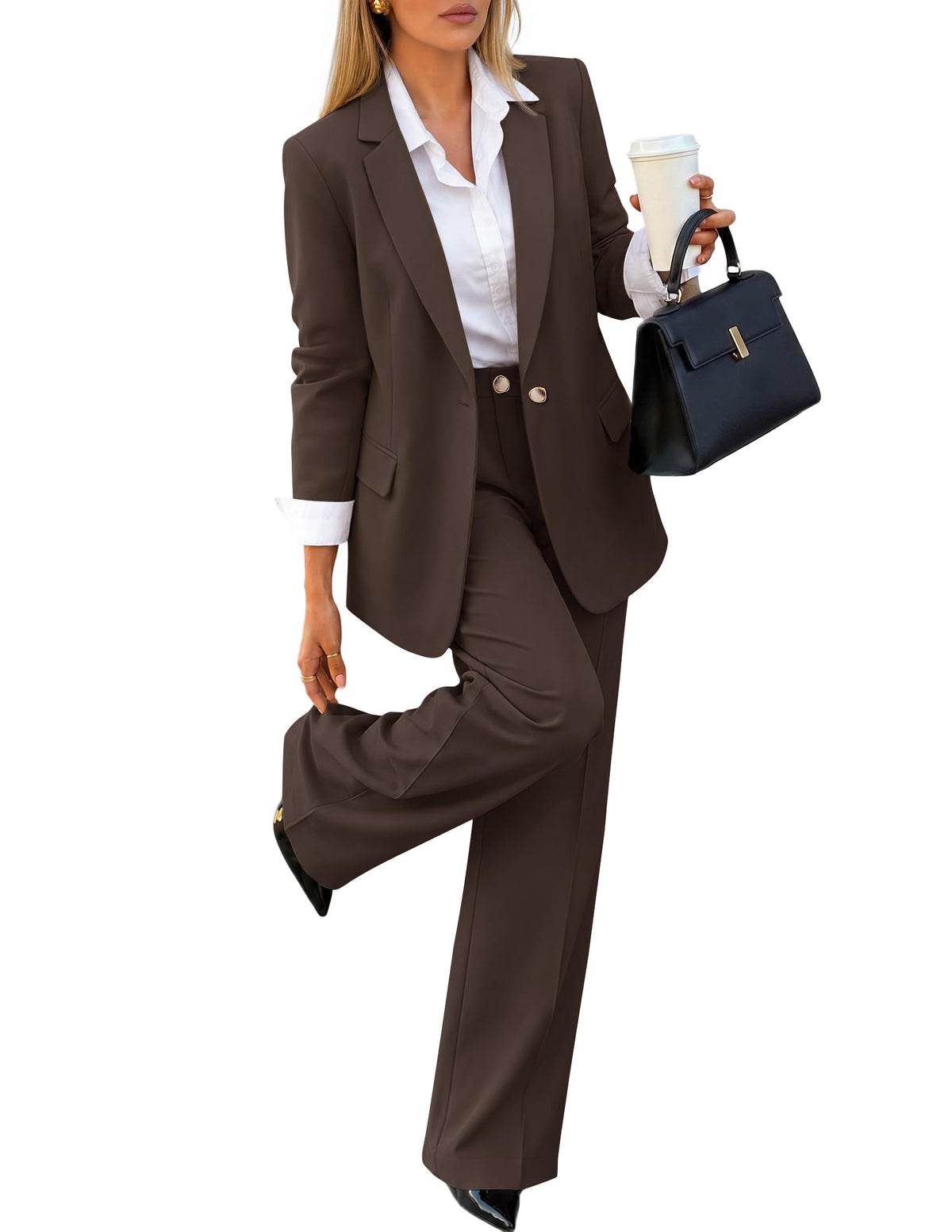 ZESICA Women's Suits 2 Piece Sets Business Casual Work Outfits