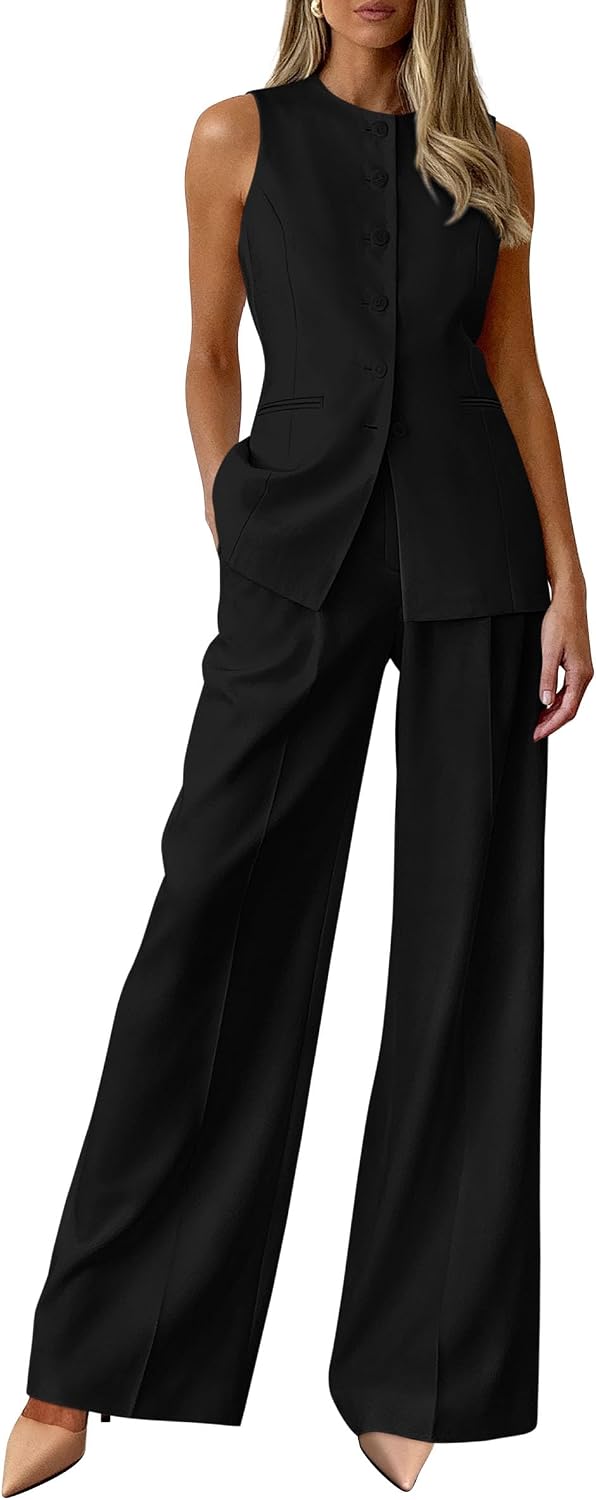 PRETTYGARDEN Women's 2 Piece Sets Business Casual Outfits