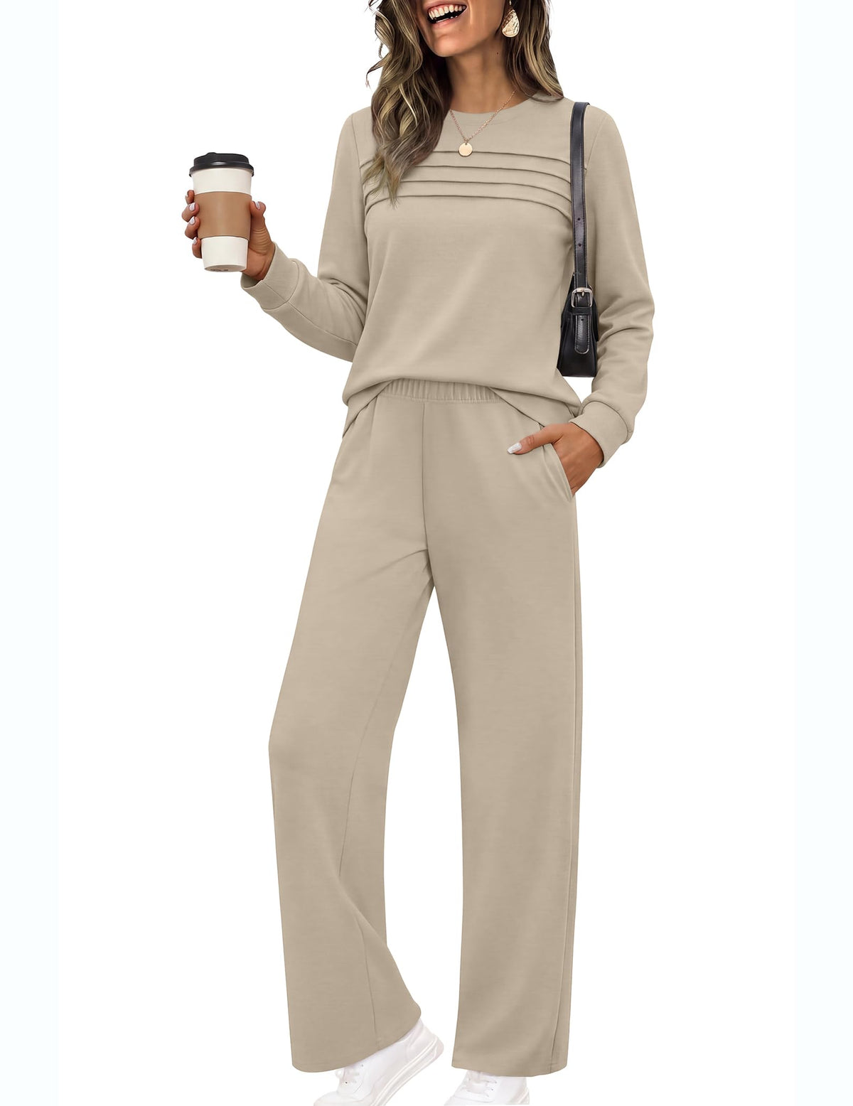 Ekouaer 2 Piece Sets for Women Lounge Set Airport Fall Travel Outfits 2026