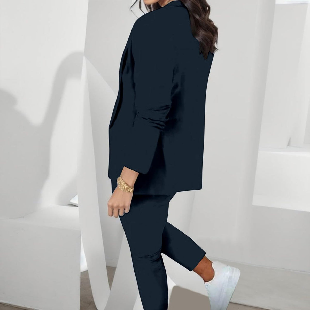 Womens Suits 2 Piece Set Business Petite Dressy Long Sleeve Blazer Sets Tapered Pant Suits Professional Outfits
