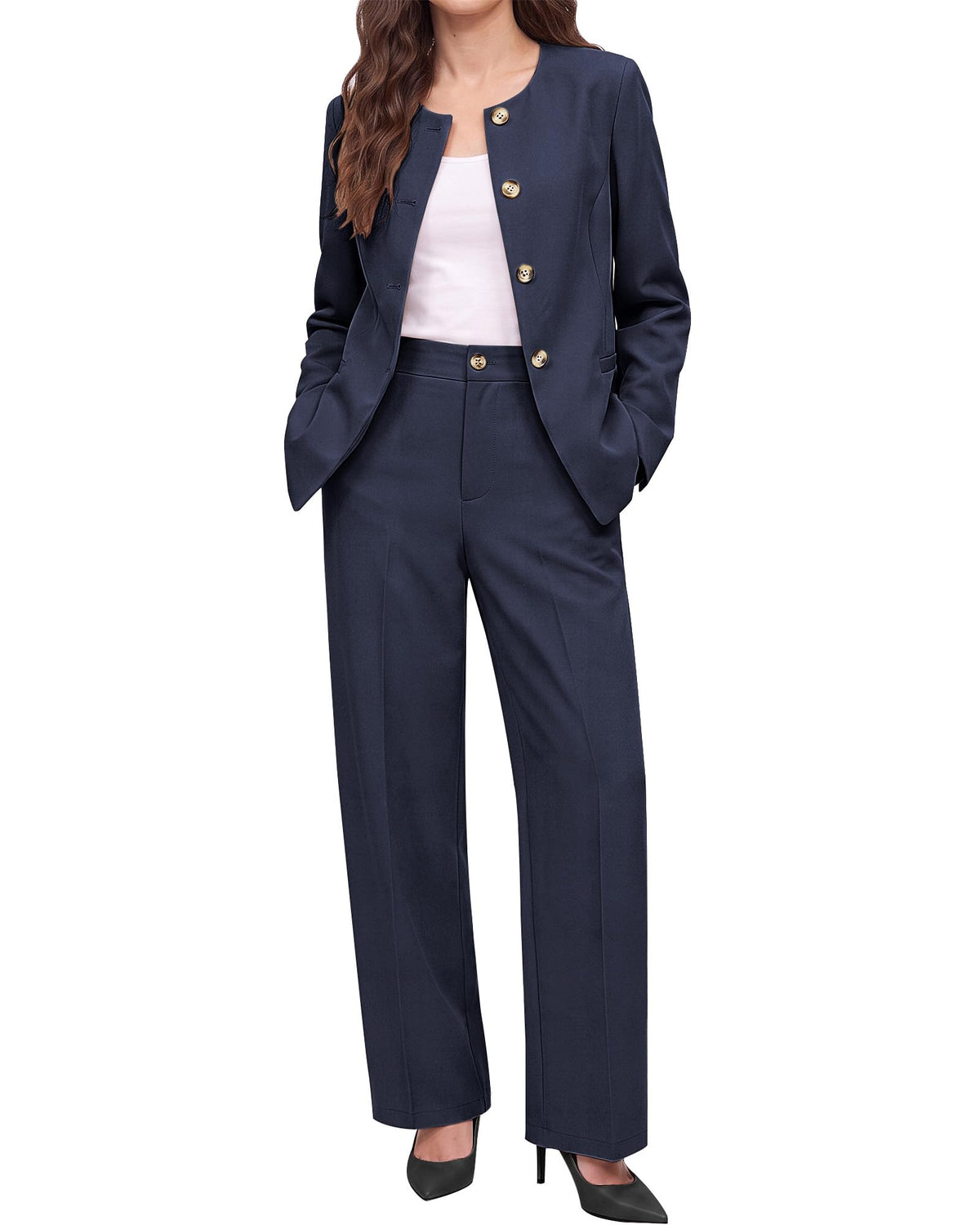luvamia Pants Suits for Women Dressy 2 Piece Sets Business Casual Outfits