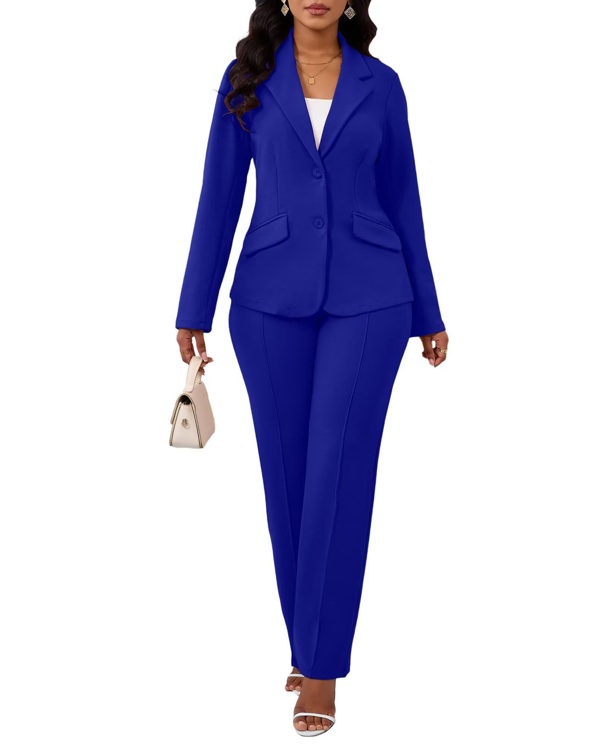 Kafiloe Women Suits 2 Piece Set Blazer Business Casual Outfit
