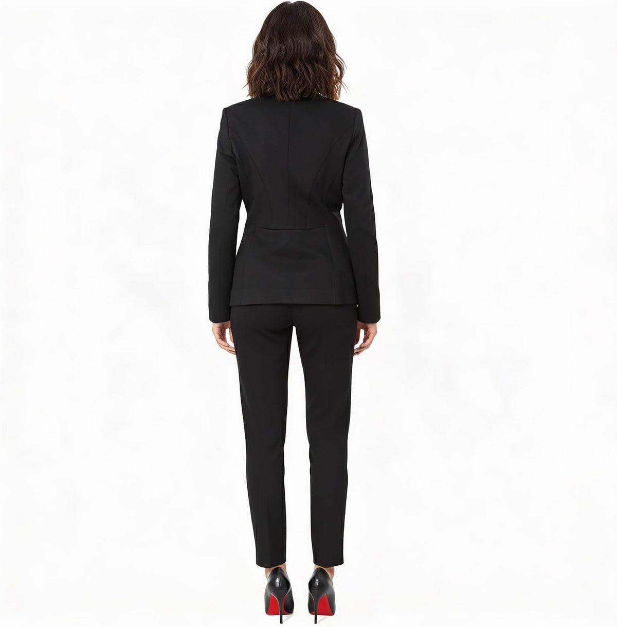 Marycrafts Women's Professional Stand Up Collar Blazer Pant Suits 2 Piece Set Business