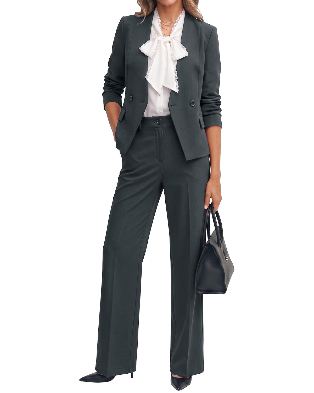 luvamia Pants Suits for Women 2 Piece Sets Business Casual Interview Outfit