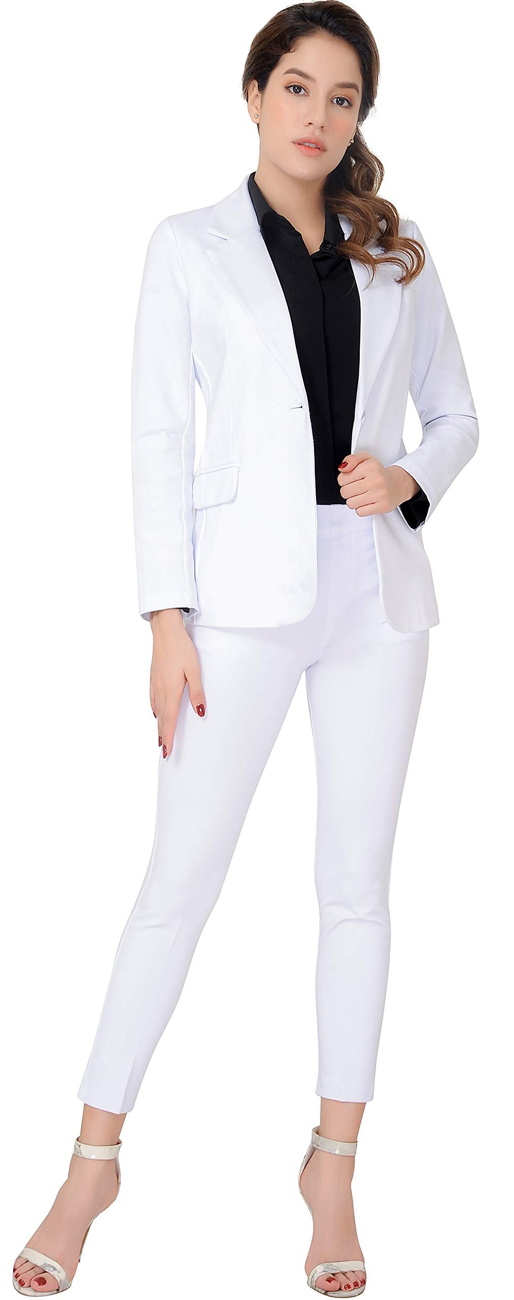 Marycrafts Women’s Two Piece Suits – Business Blazer Pant Suit Set, Professional Work Outfit for Office
