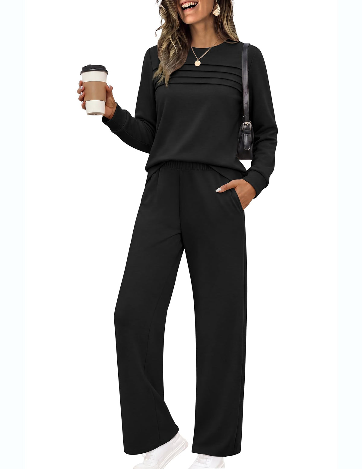 Ekouaer 2 Piece Sets for Women Lounge Set Airport Fall Travel Outfits 2026