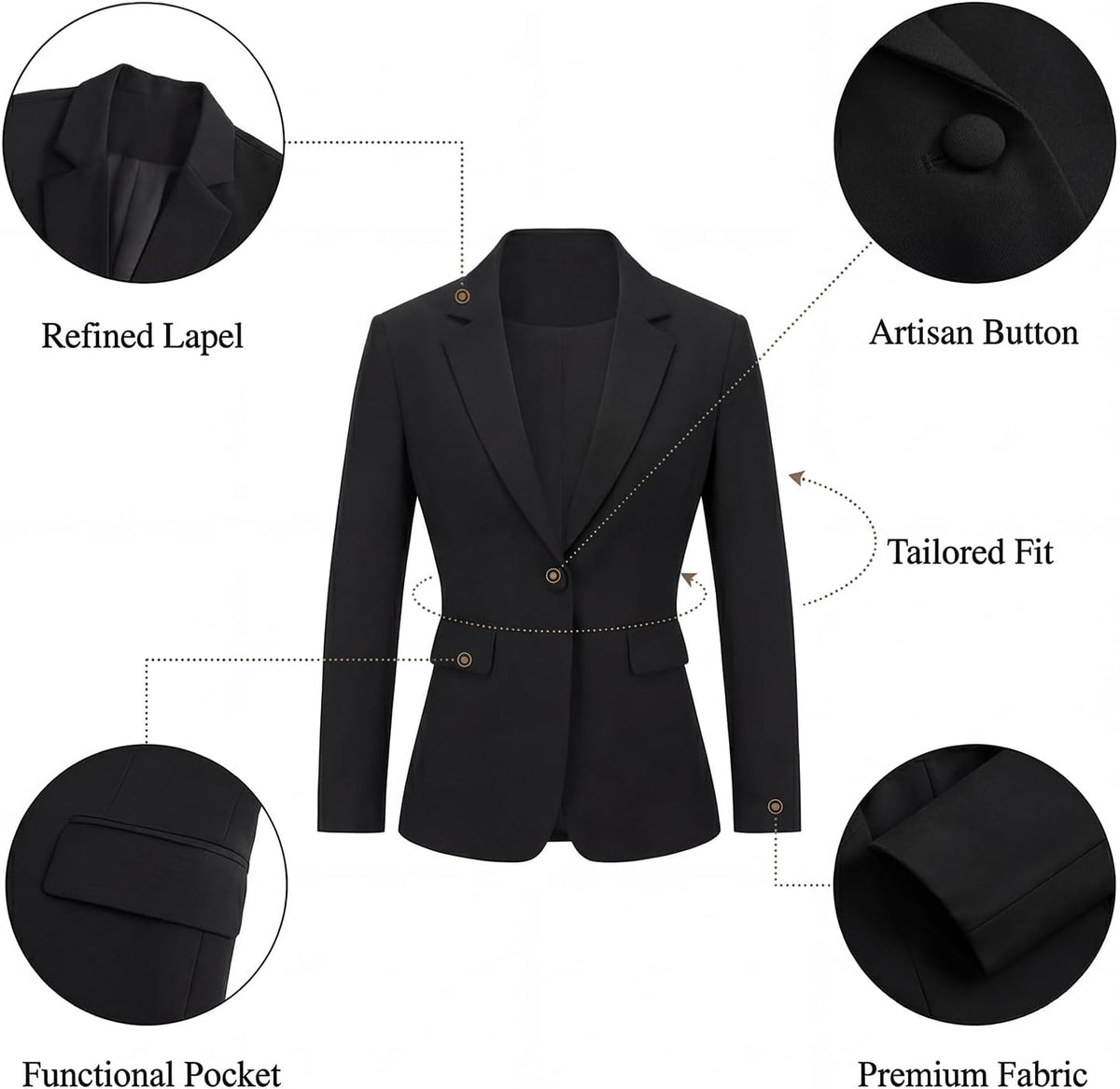 Women's Two Piece Pants Suits - Wrinkle-Free High End Business Formal Casual Blazer Set - Professional Work Outfit