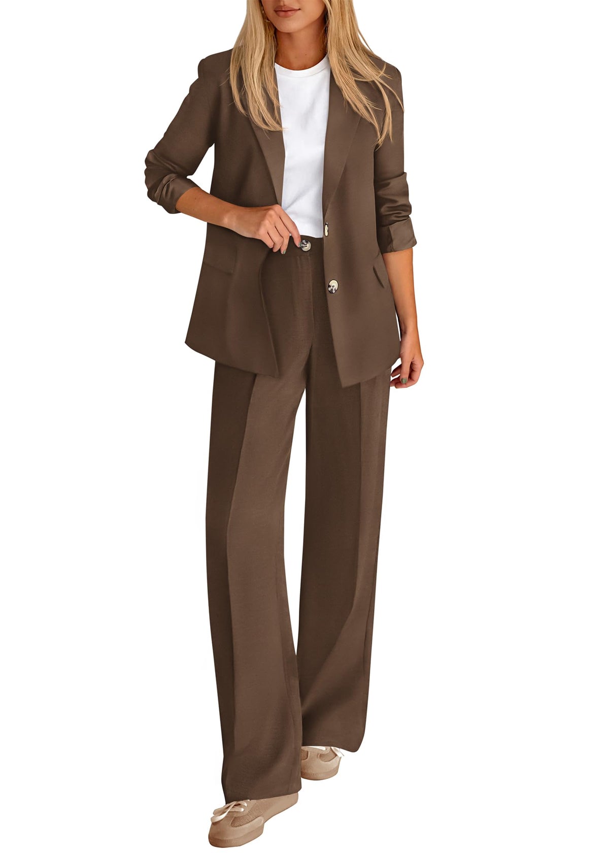 KIRUNDO Womens Suits 2 Piece Set Business Casual Outfits