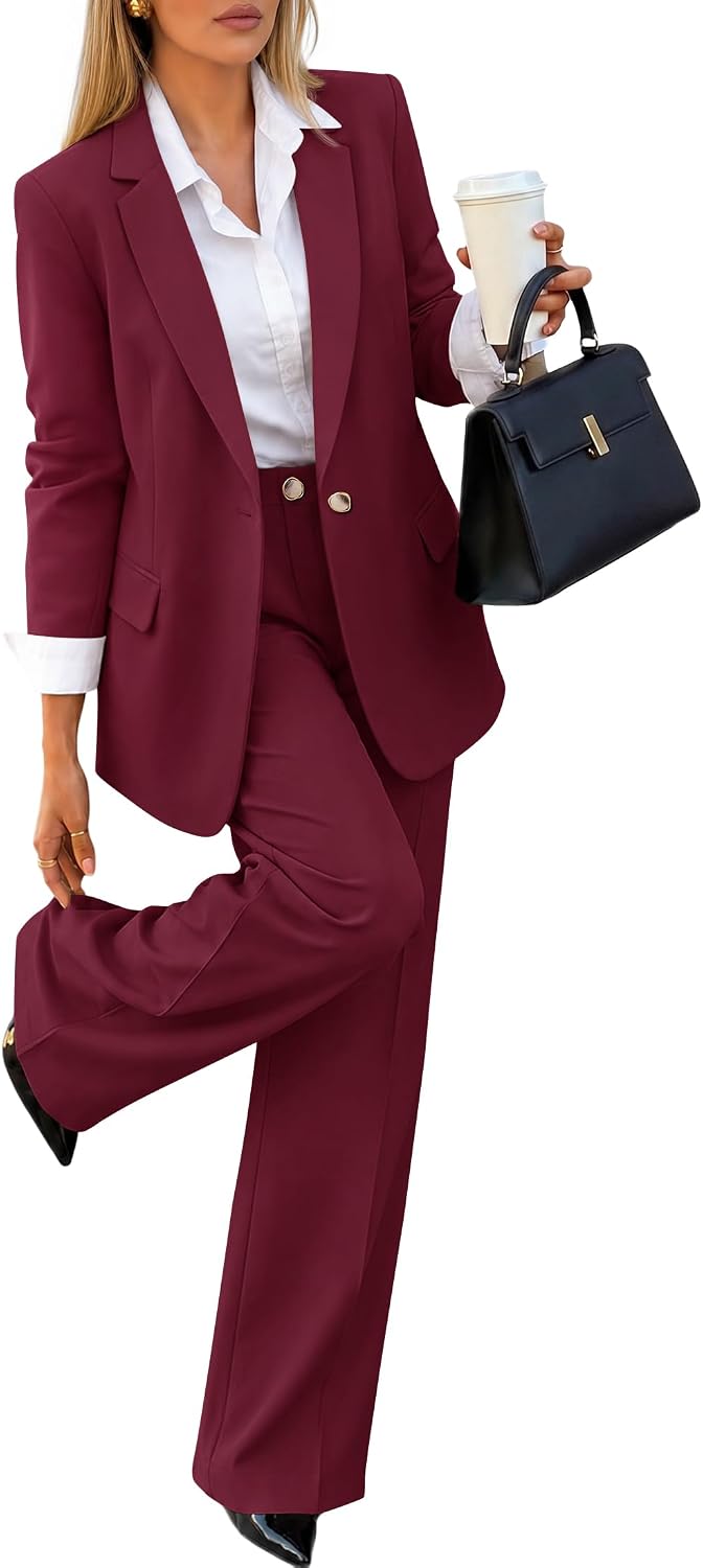 ZESICA Women's Suits 2 Piece Sets Business Casual Work Outfits