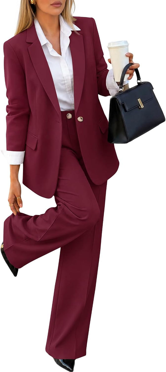 ZESICA Women's Suits 2 Piece Sets Business Casual Work Outfits