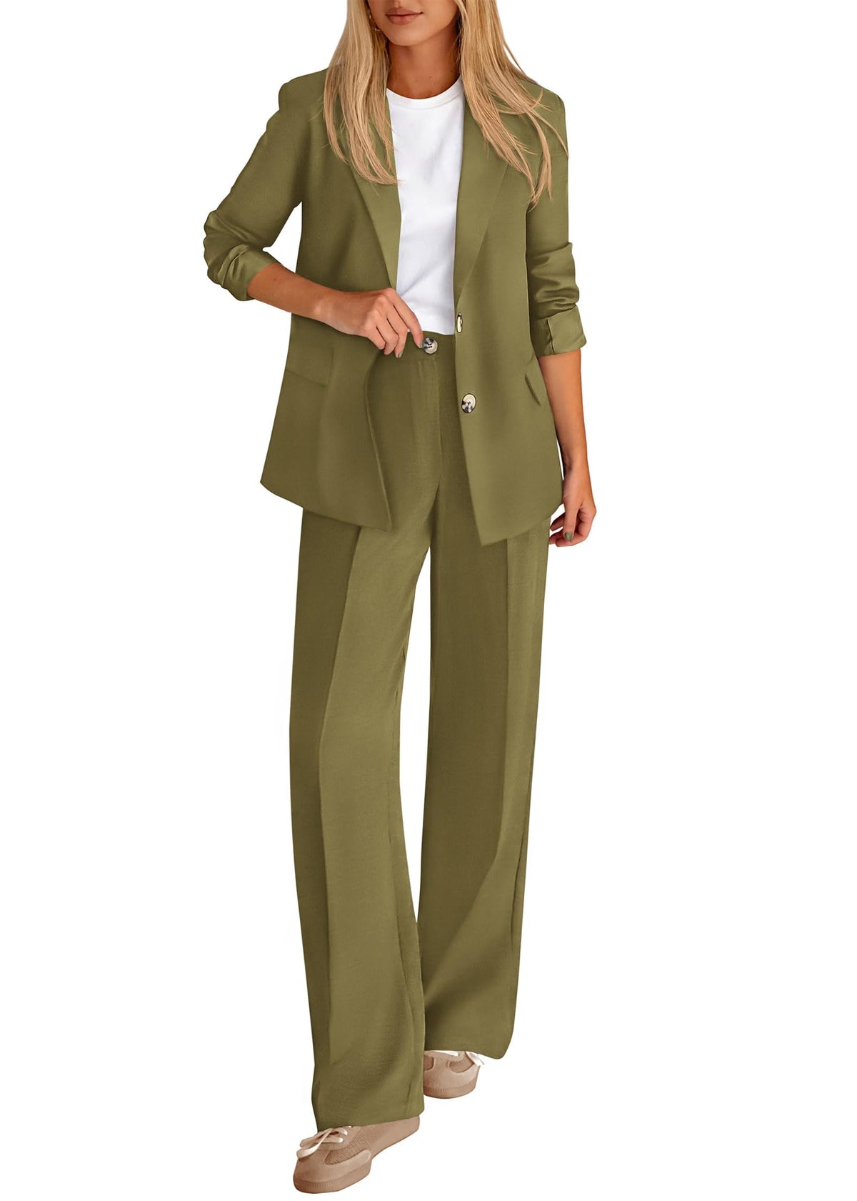 KIRUNDO Womens Suits 2 Piece Set Business Casual Outfits