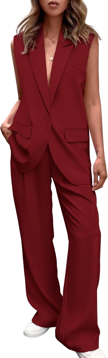 PRETTYGARDEN Women's Summer 2 Piece Outfits Blazer Sets