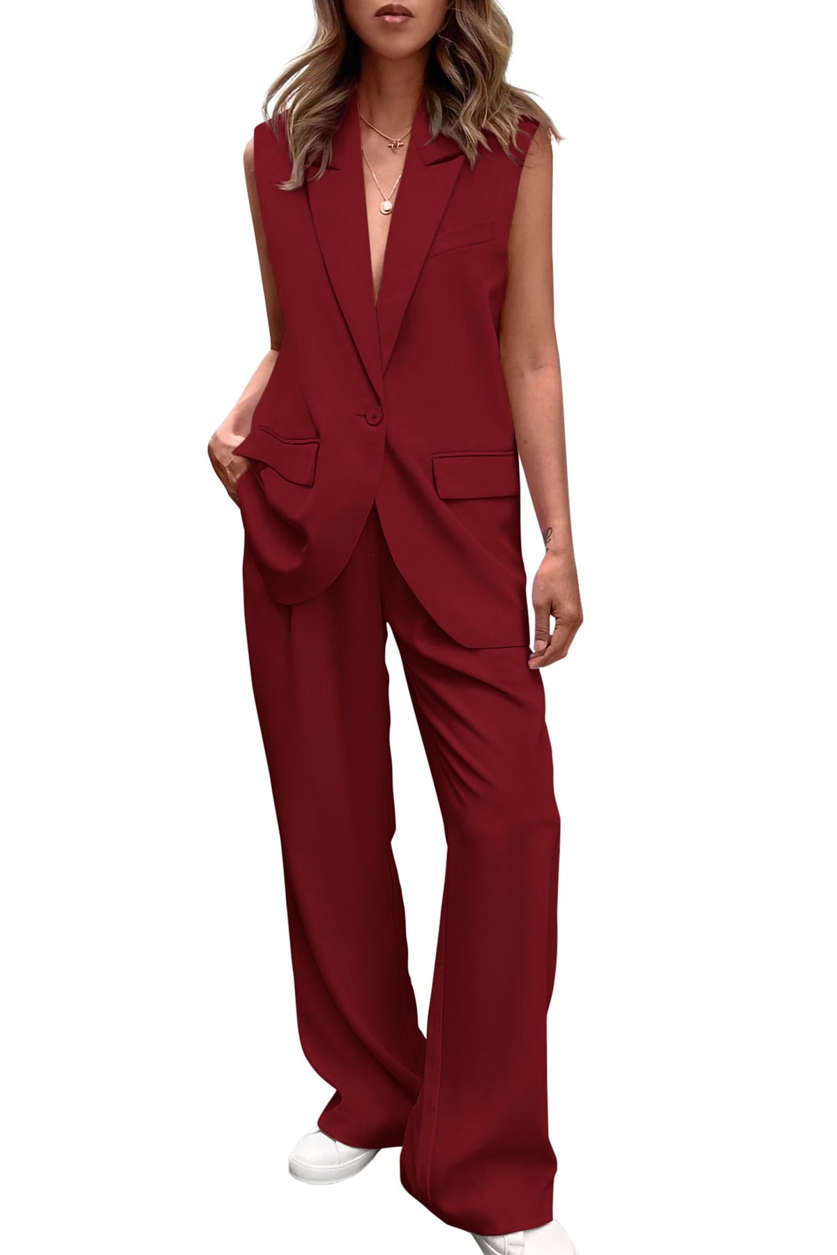 PRETTYGARDEN Women's Summer 2 Piece Outfits Blazer Sets