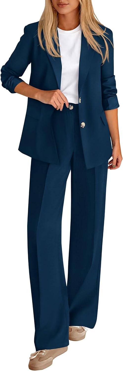 KIRUNDO Womens Suits 2 Piece Set Business Casual Outfits