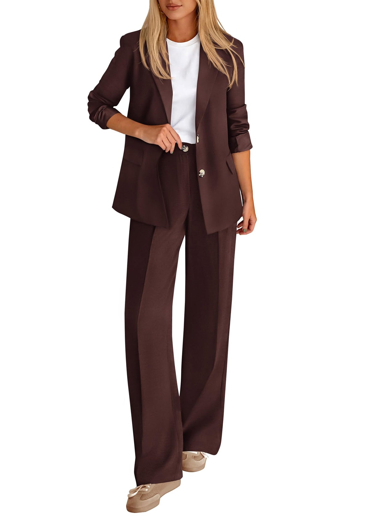 KIRUNDO Womens Suits 2 Piece Set Business Casual Outfits