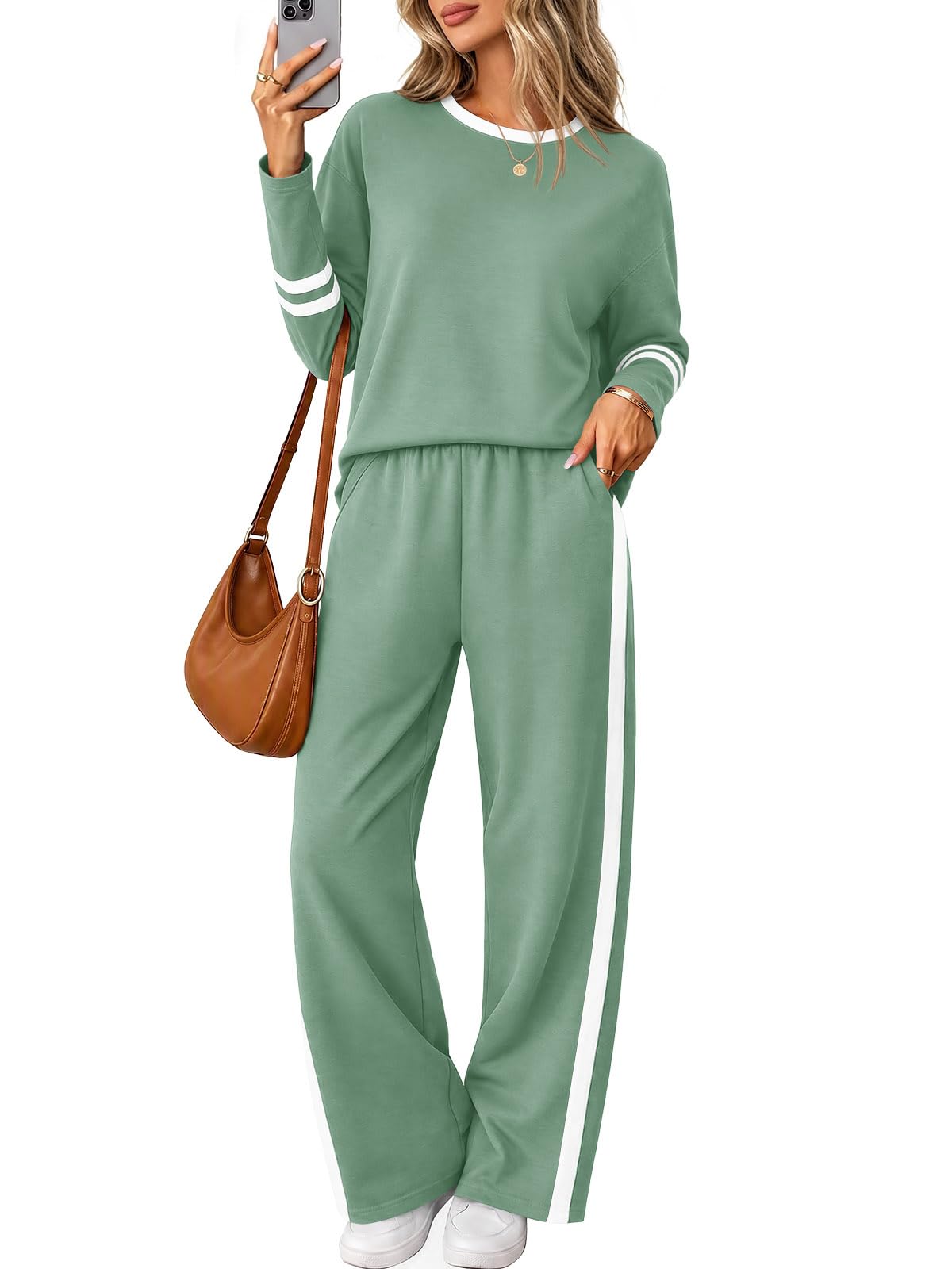 Yousify Lounge Sets for Women Matching Set 2 Piece Wide Leg Pants Outfits