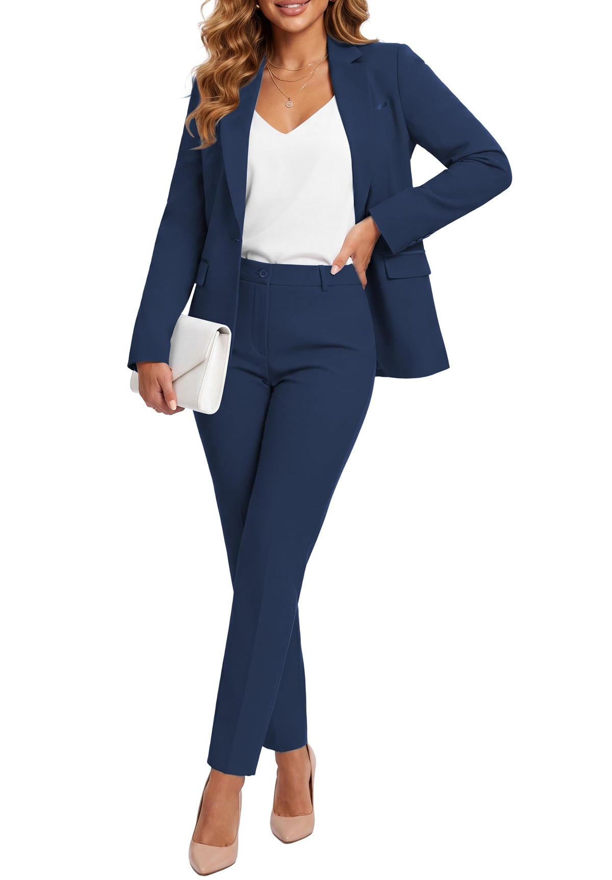 Kelyaa Womens 2 Piece Suit Sets Slim Fit Blazer Pants Work Outfits