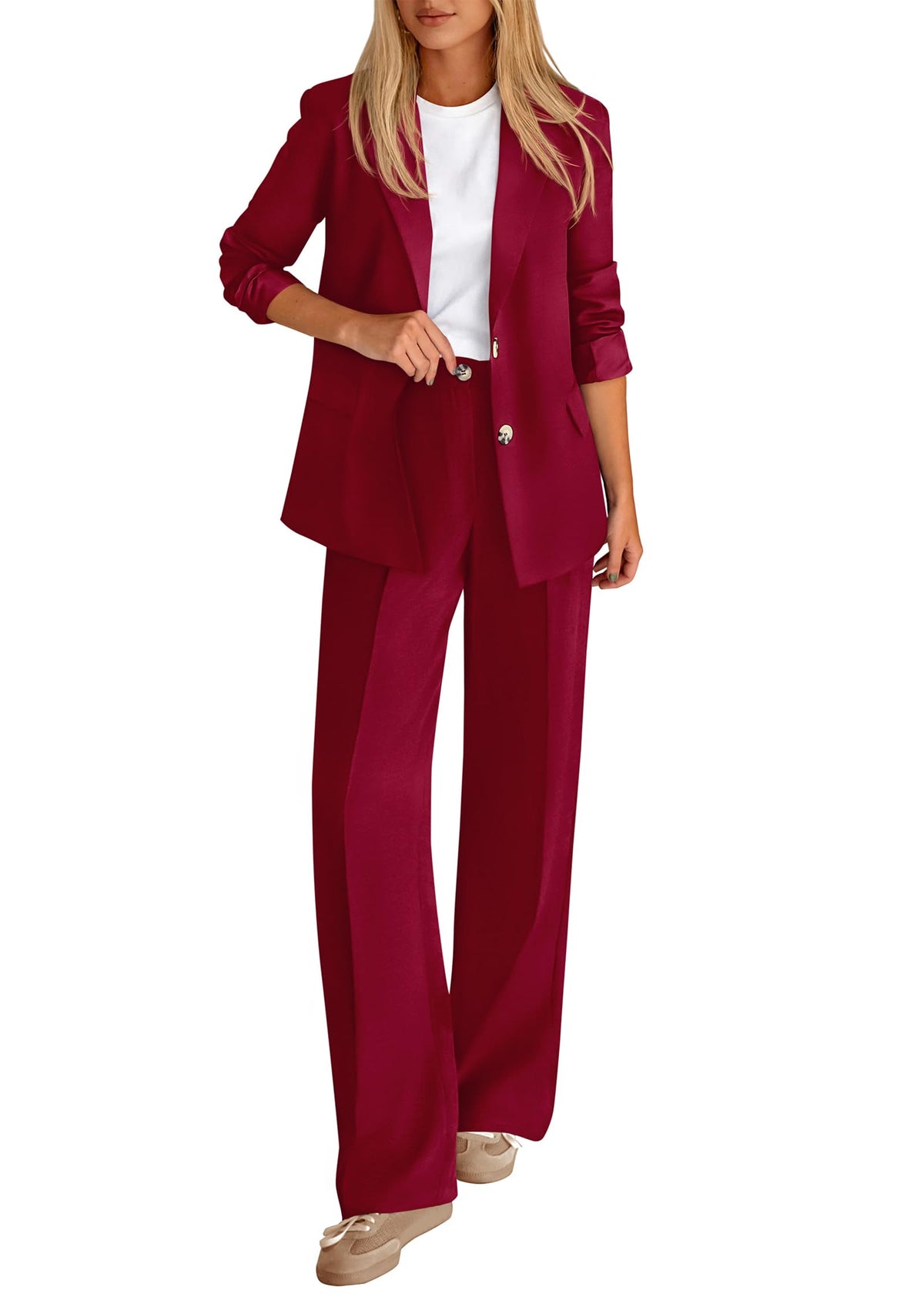 KIRUNDO Womens Suits 2 Piece Set Business Casual Outfits