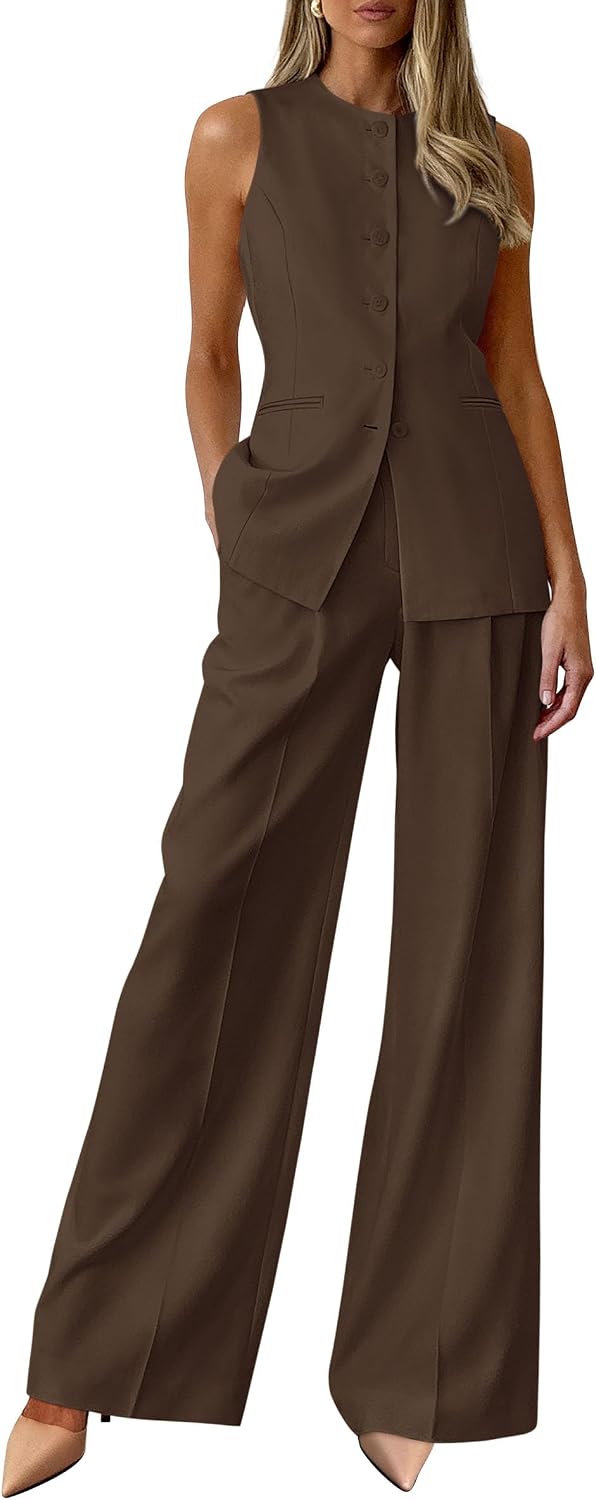 PRETTYGARDEN Women's 2 Piece Sets Business Casual Outfits