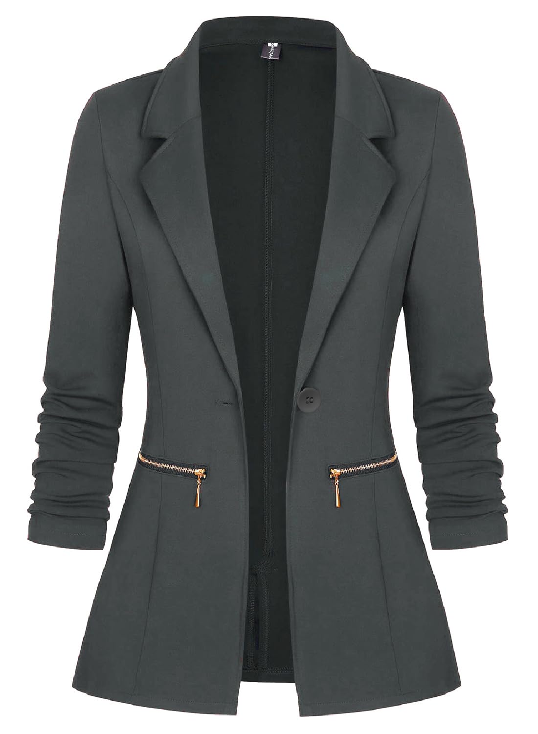 Genhoo Womens Casual Blazer Stretch Long Sleeve Work Office Suit Jacket