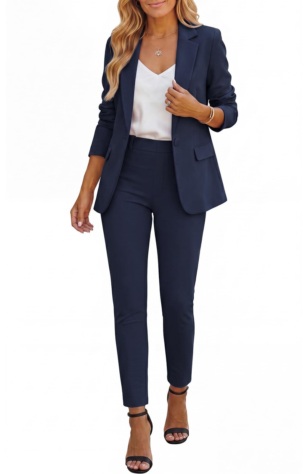 Kelyaa Women's 2 Piece Suit Set Slim Fit Business Casual Outfits