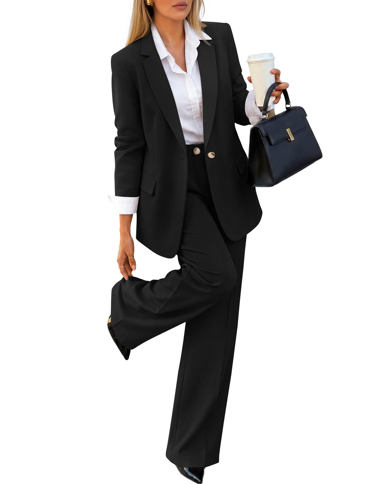 ZESICA Women's Suits 2 Piece Sets Business Casual Work Outfits