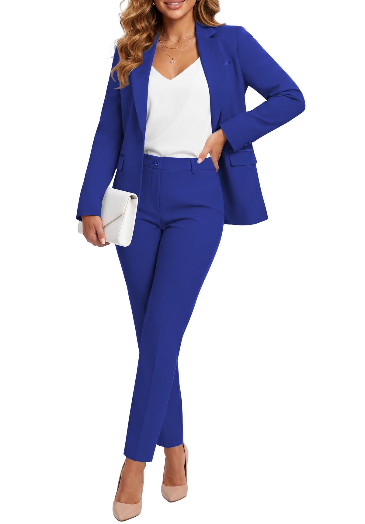 Kelyaa Womens 2 Piece Suit Sets Slim Fit Blazer Pants Work Outfits