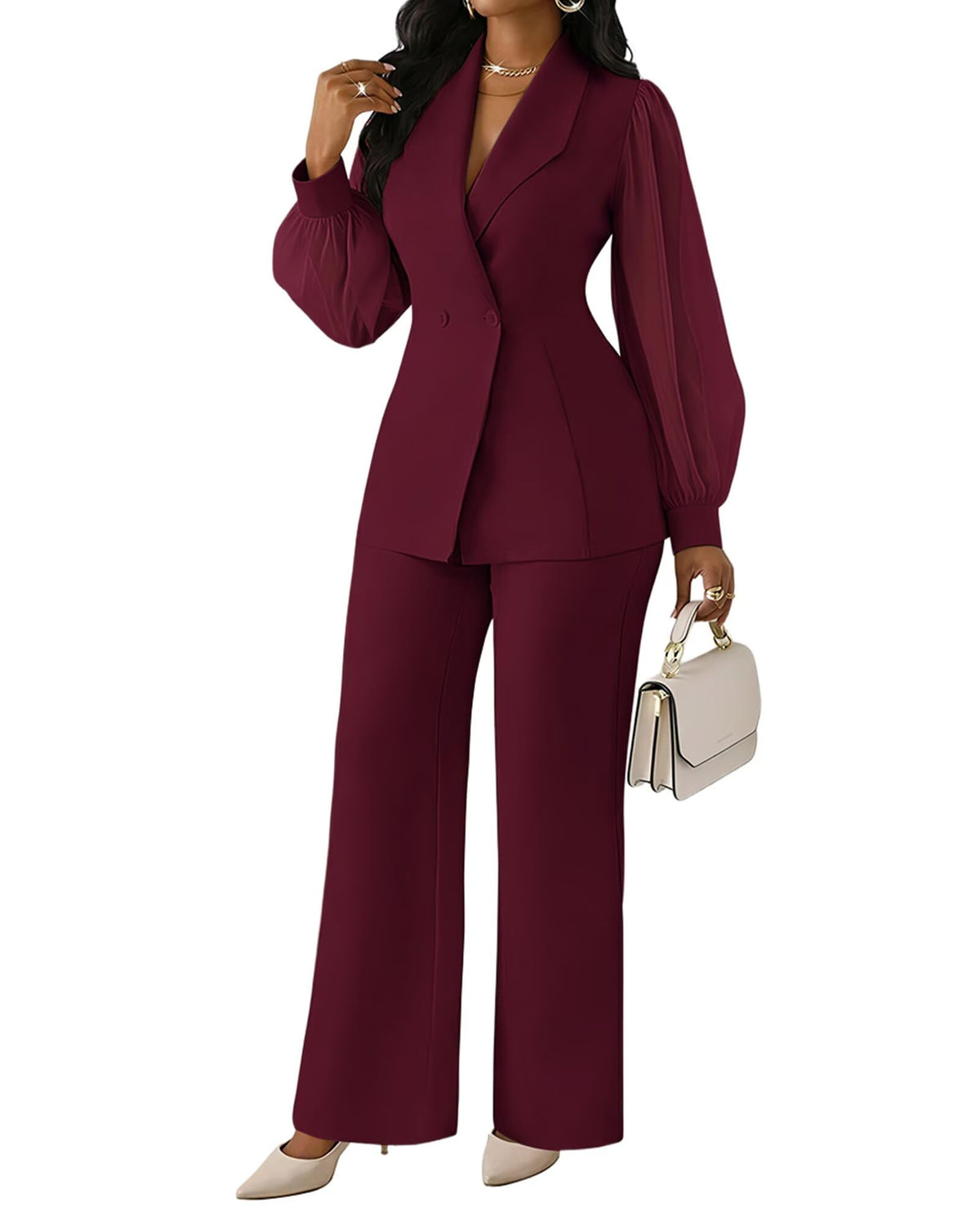Kafiloe Women's Suits 2 Piece Set Business Casual Outfits