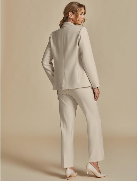 luvamia Women's Two Piece Sets Pants Suits Dressy Business Casual Outfits Professional Blazer Pantsuits Set Work Office