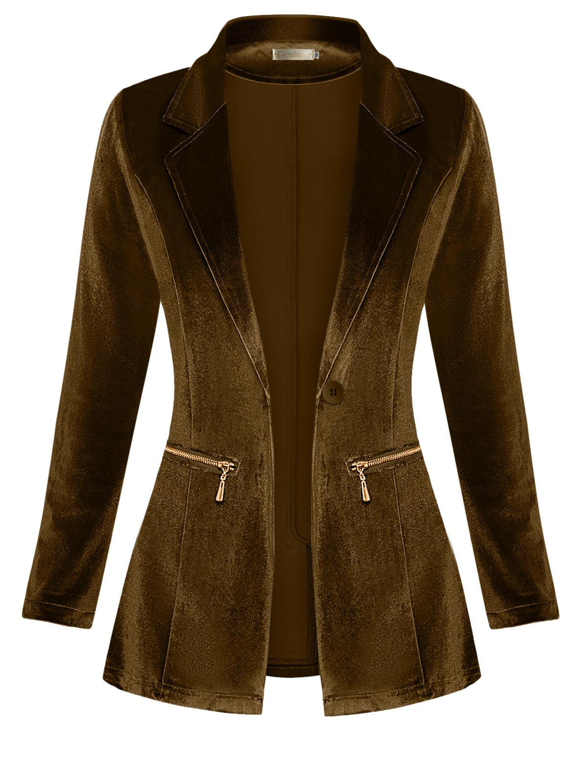 Genhoo Womens Casual Blazer Stretch Long Sleeve Work Office Suit Jacket