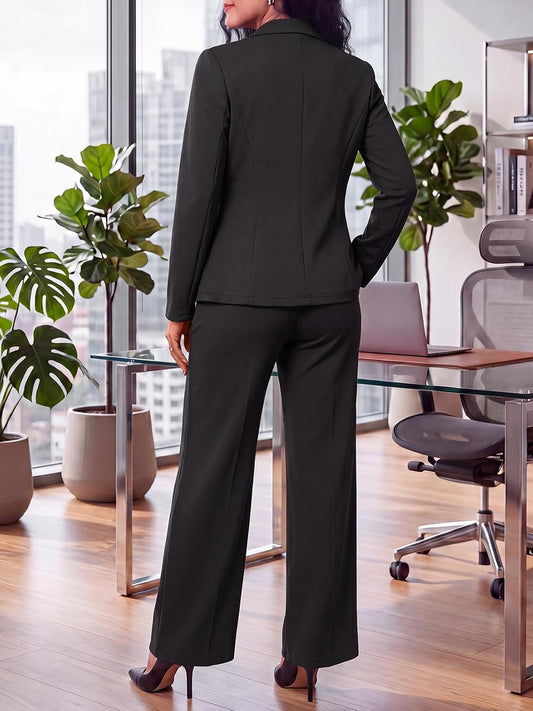Ophestin Women's 2 Piece Suits Double Breasted Blazer Pants Suits Set