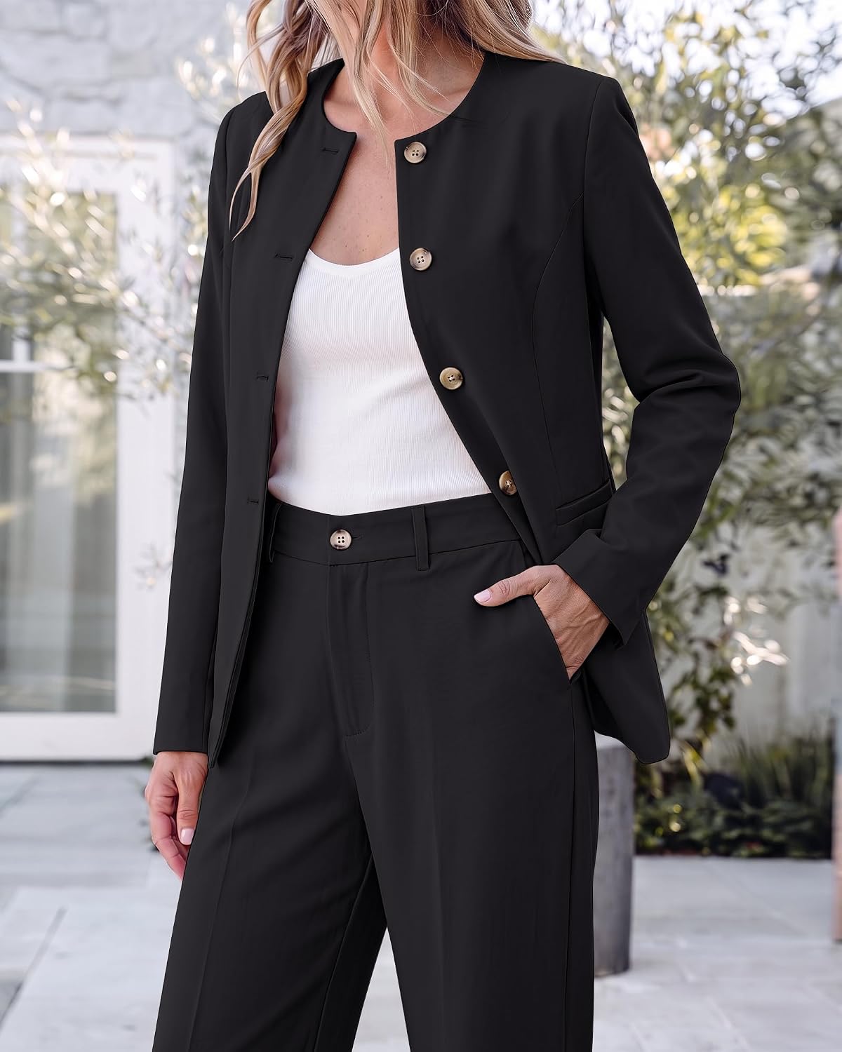 luvamia Pants Suits for Women Dressy 2 Piece Sets Business Casual Outfits