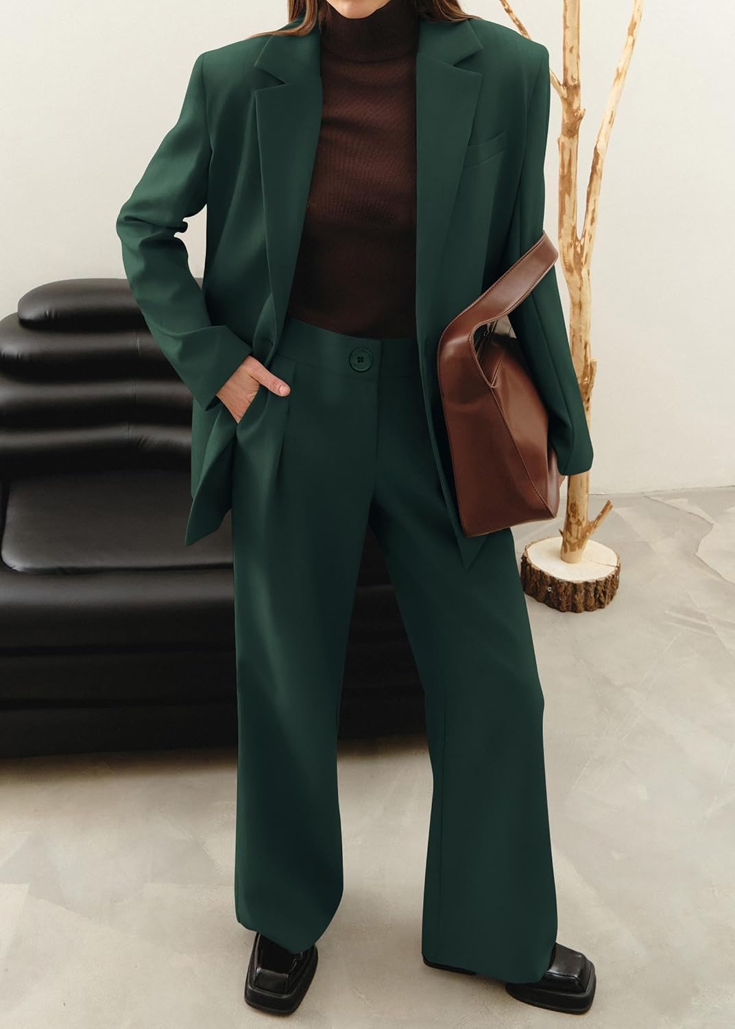 KIRUNDO Women Suits 2 Piece Set Business Dressy Pantsuit