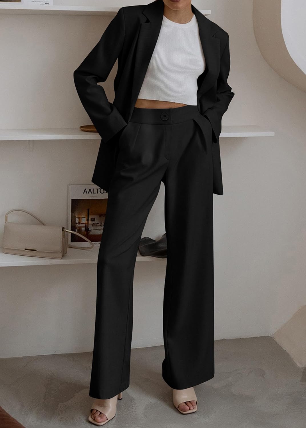 KIRUNDO Women Suits 2 Piece Set Business Dressy Pantsuit