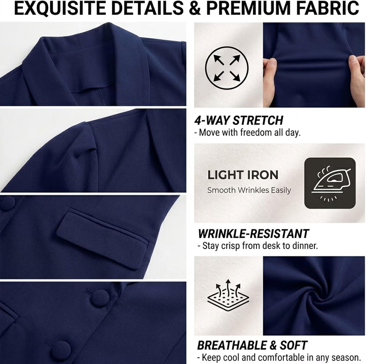 Kafiloe Pant Suits for Women Dressy 2 Piece Set Business Casual Outfits