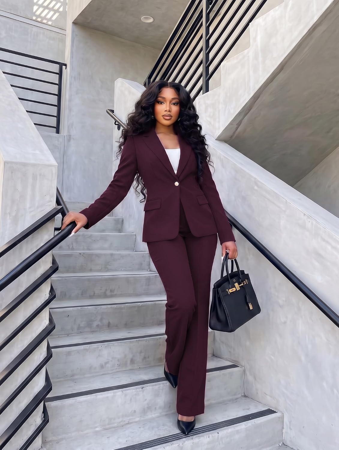 Salimdy 2 Piece Pant Suits for Women Business Casual Outfits