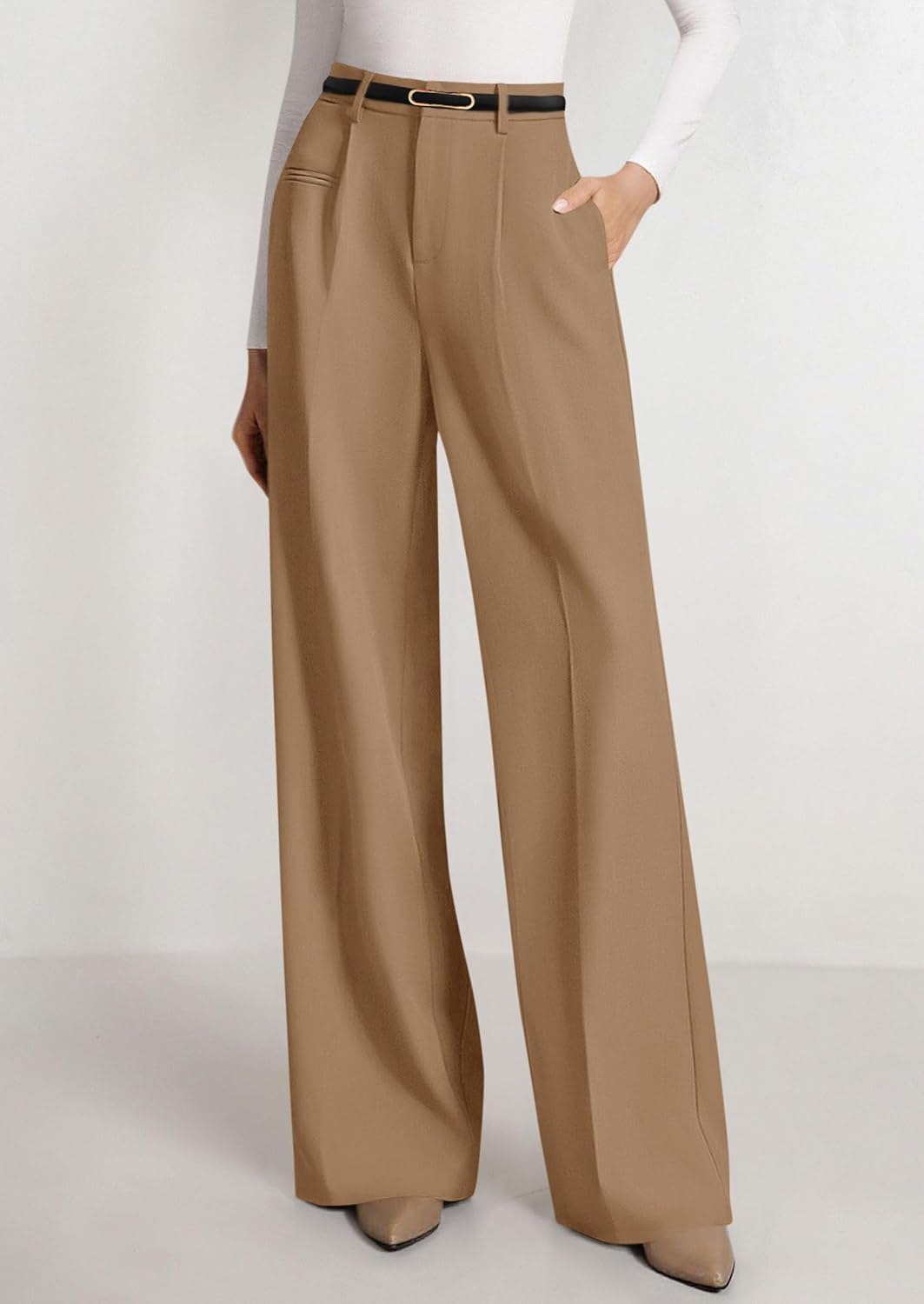 PRETTYGARDEN Women's Tailored Wide Leg Work Dress Pants