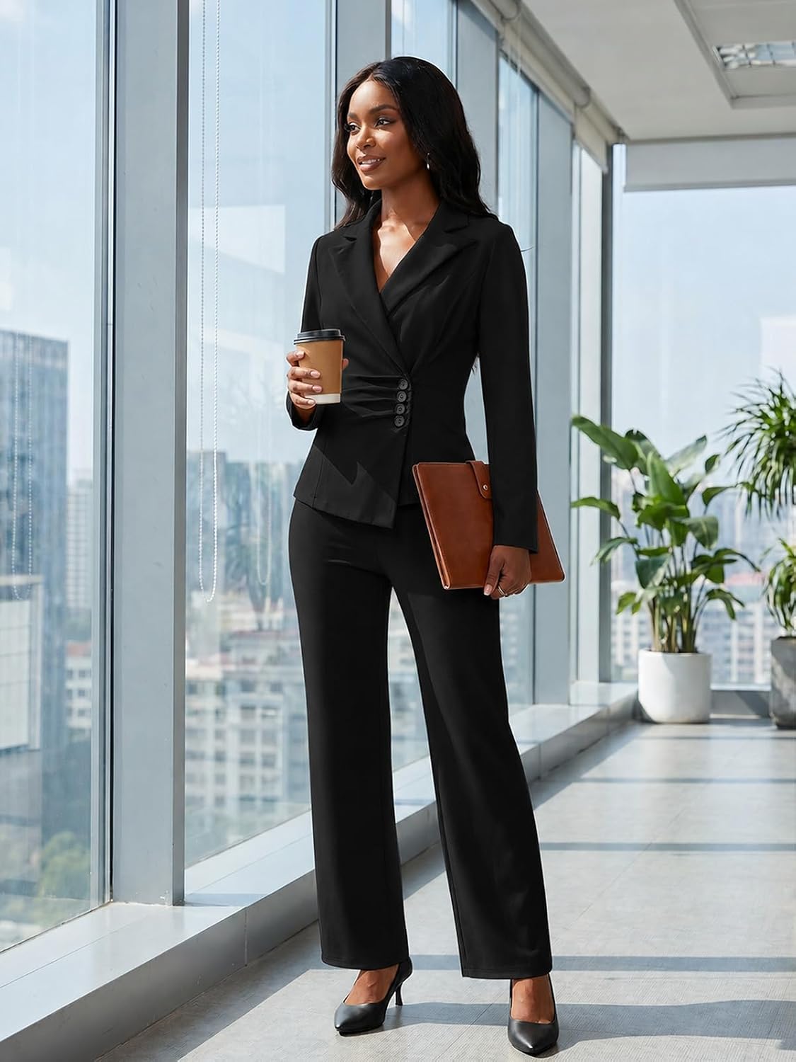 Pant Suits for Women Dressy 2 Piece Business Casual Outfits