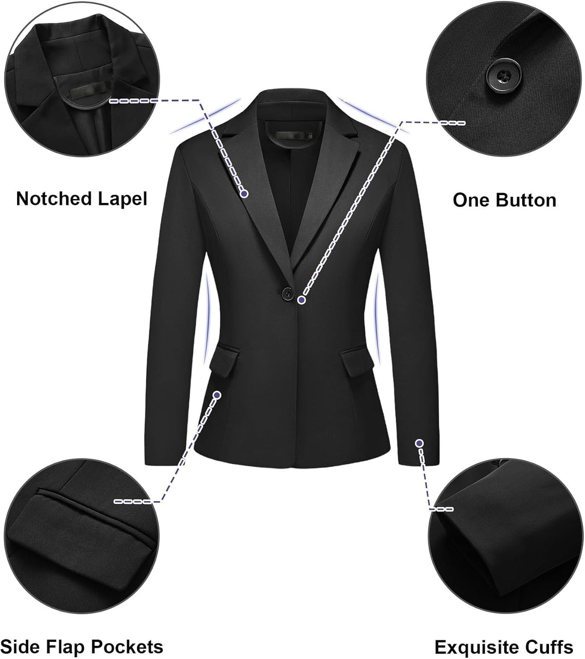 Womens Business Pants Suit 2 Piece Set Classic One Button Blazer & Pants Set for Work Wedding Interview