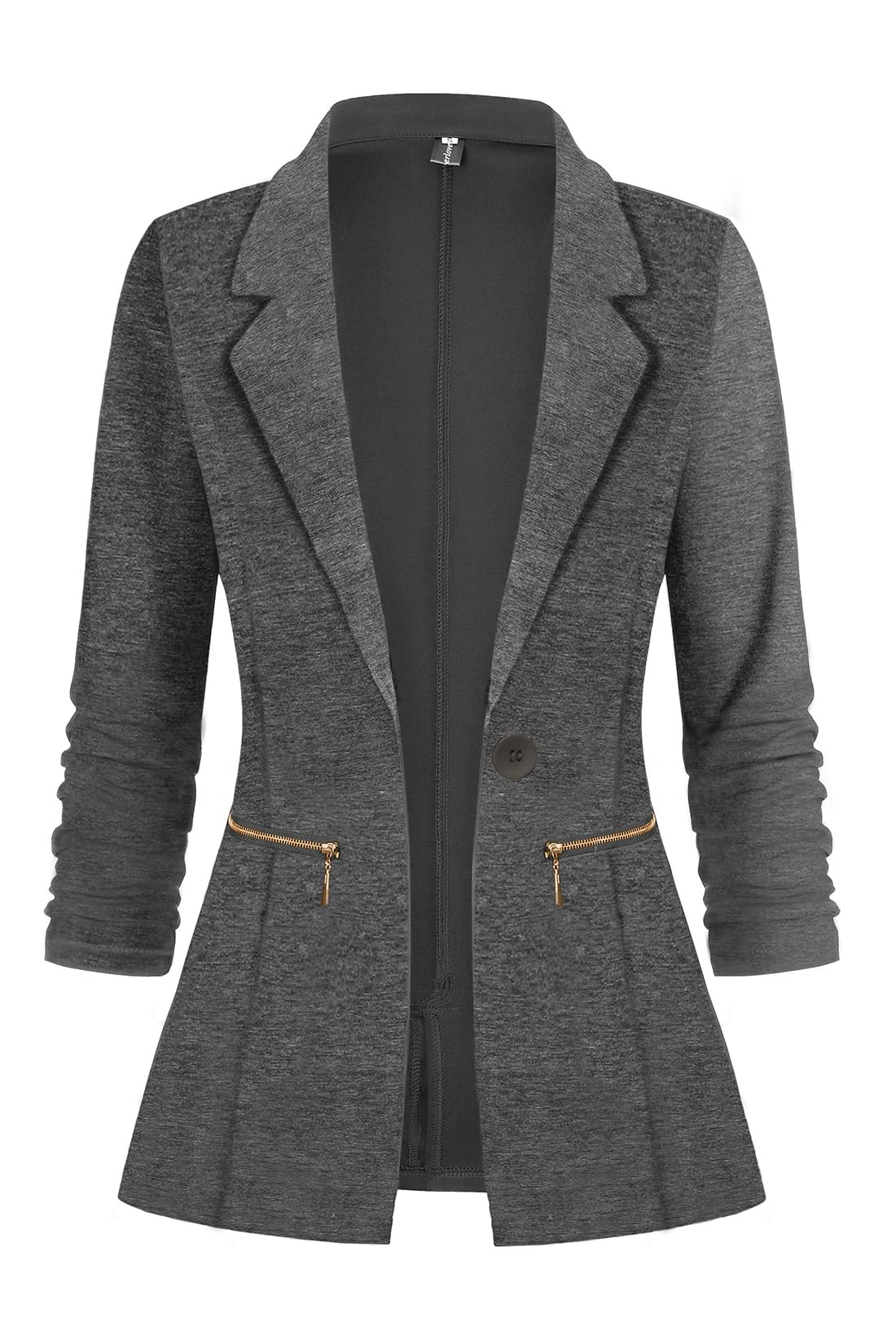 Genhoo Womens Casual Blazer Stretch Long Sleeve Work Office Suit Jacket