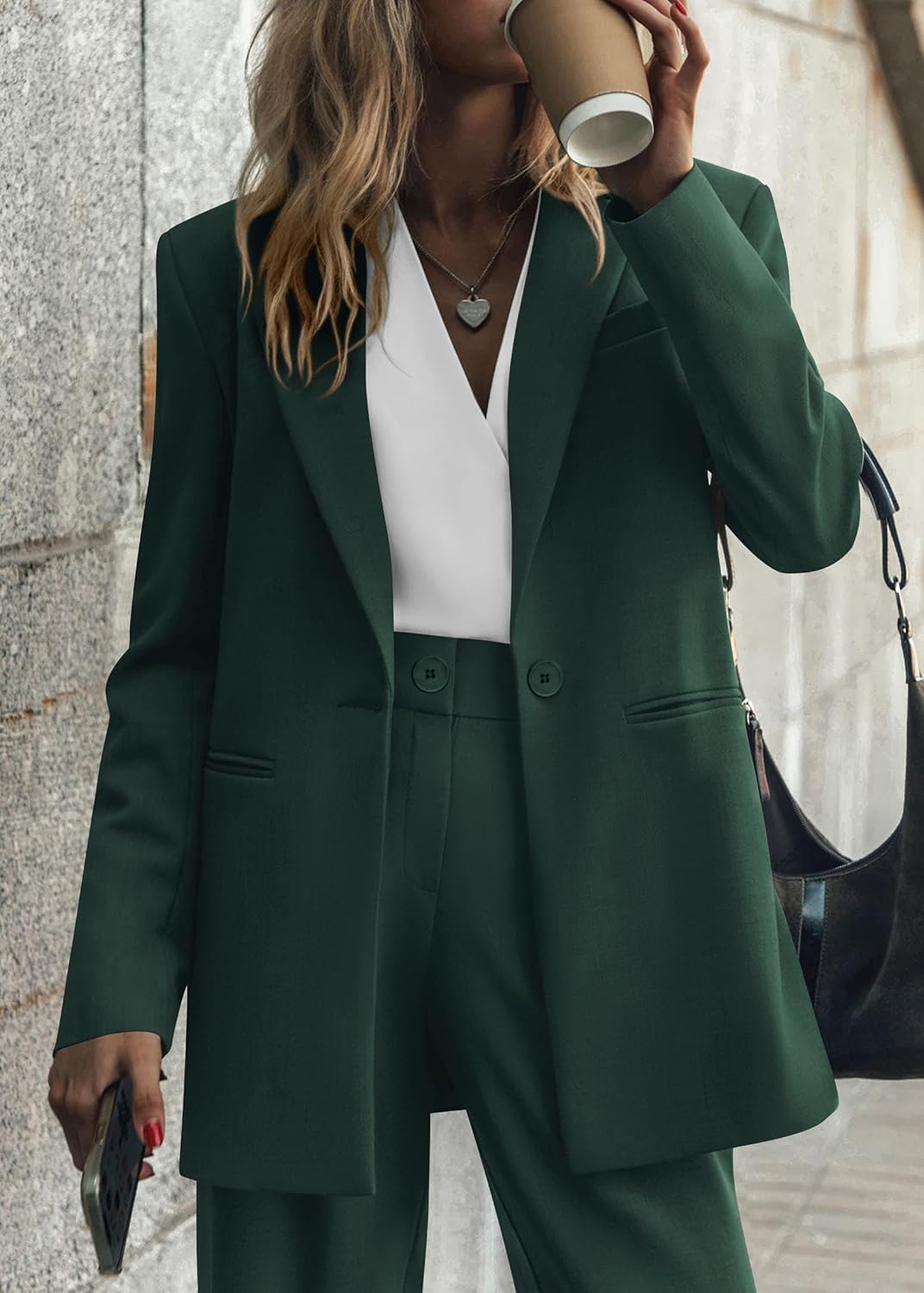 KIRUNDO Women Suits 2 Piece Set Business Dressy Pantsuit