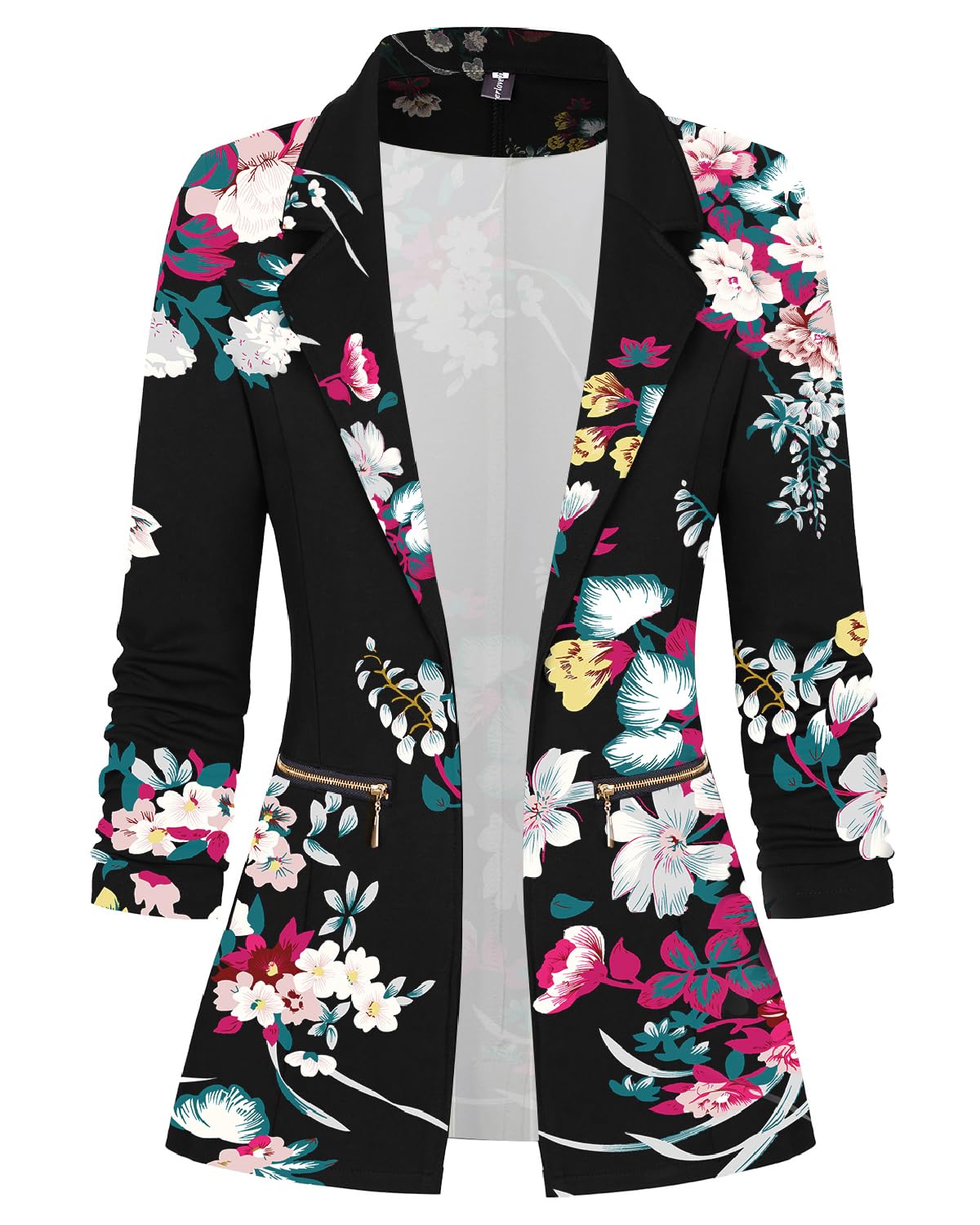 Genhoo Womens Casual Blazer Stretch Long Sleeve Work Office Suit Jacket