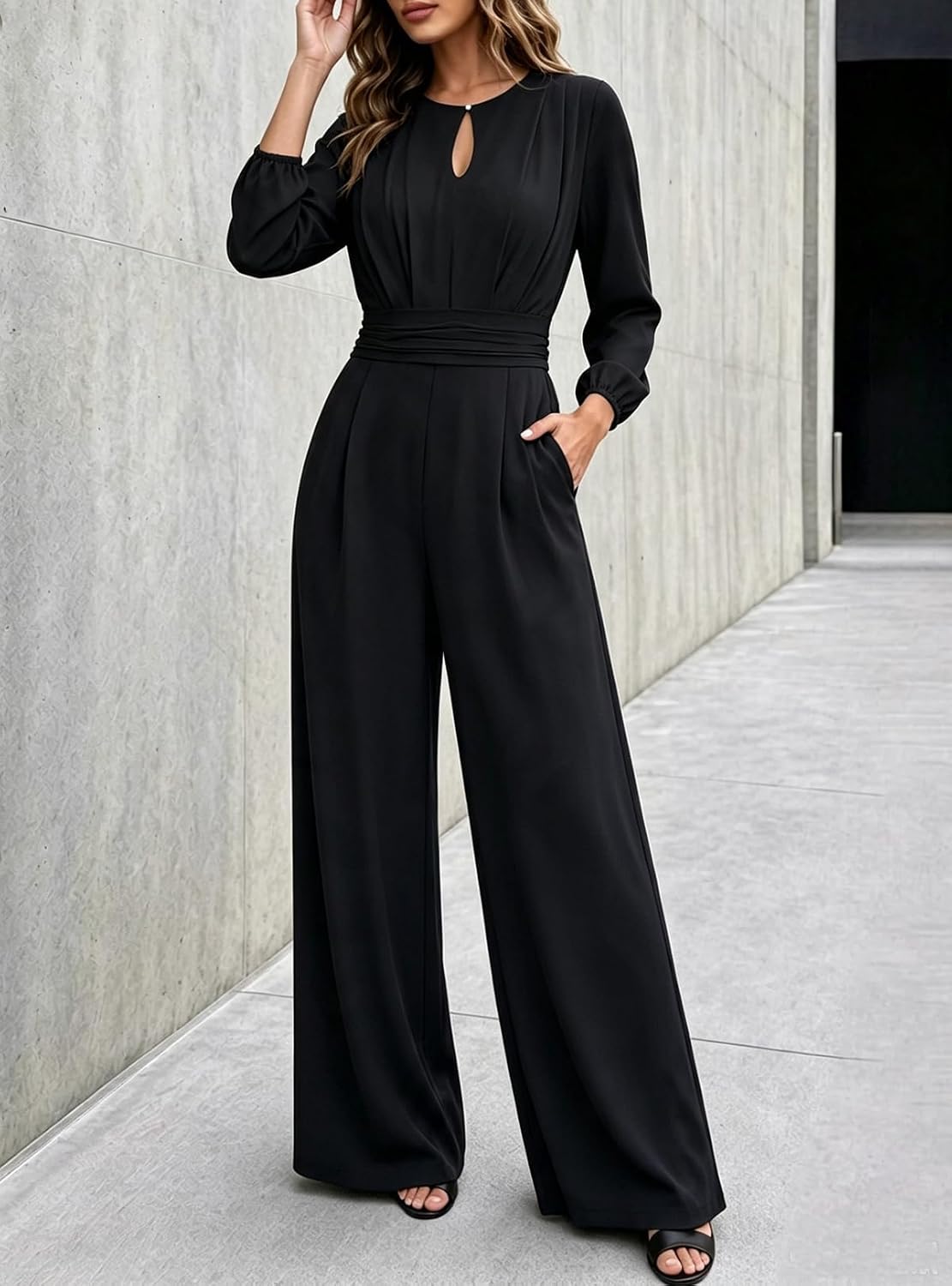Pink Queen Elegant Jumpsuits For Women Dressy 2026 Fall Keyhole Romper